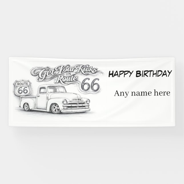 Route 66 Customizable Banner (Horizontal)
