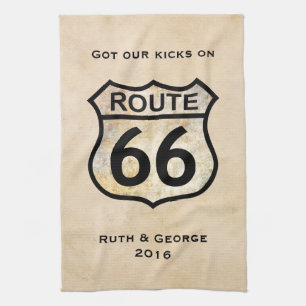 Route 66 (customizable) kitchen towel