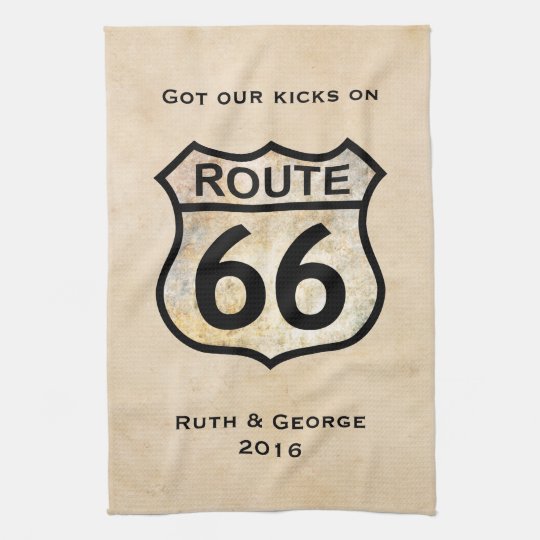 Route 66 (customizable) kitchen towel | Zazzle.com