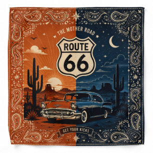 Route 66 Desert Night Road Culture Bandana