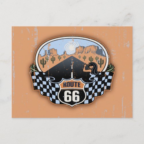 Route 66 Desert Postcard