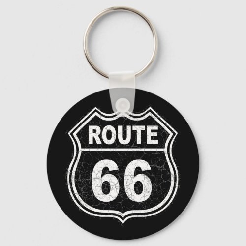 Route 66 Distressed Keychain