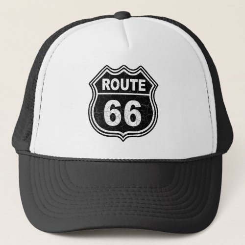 Route 66 Distressed Trucker Hat