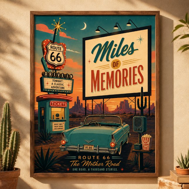 route 66 Drive In Memories Centennial Art Poster (Creator Uploaded)
