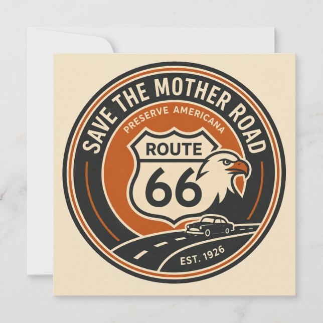 Route 66 Eagle Road Badge Card (Front)