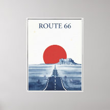 Route 66 Framed Canvas Print