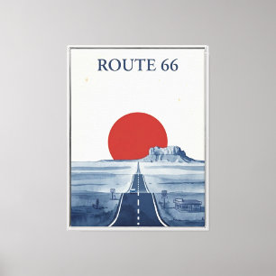 Route 66 Framed Canvas Print