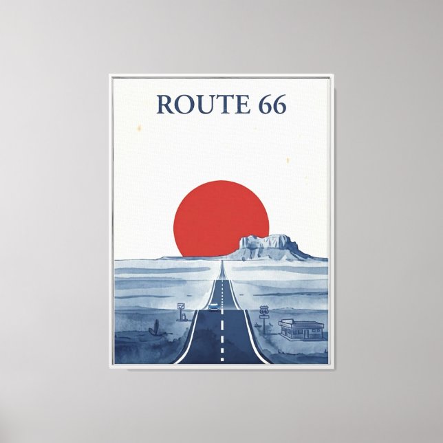 Route 66 Framed Canvas Print (Front)