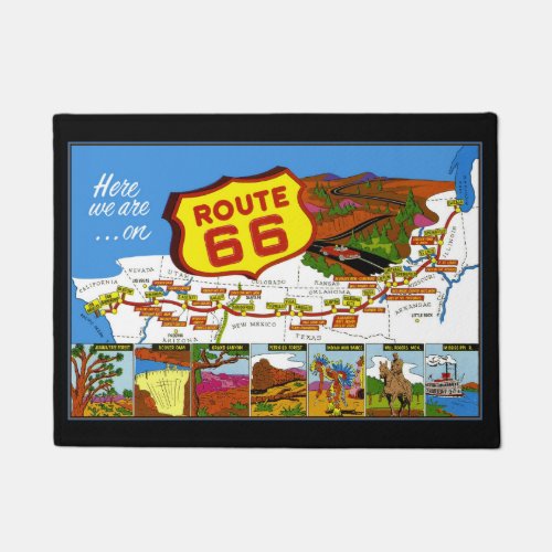 Route 66 From Los Angeles to Chicago Doormat