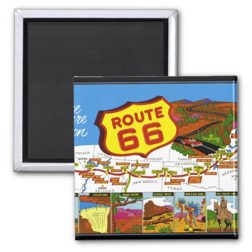 Route 66 From Los Angeles to Chicago Magnet