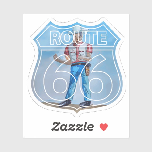 Route 66 Gallup Cowboy Sticker (Sheet)