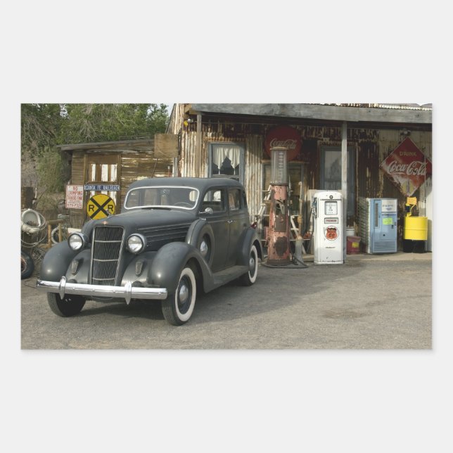 Route 66 General Store & Gas Station Rectangular Sticker (Front)