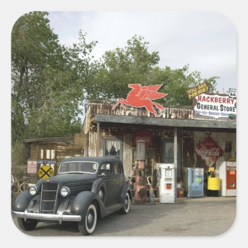 Route 66 General Store  Gas Station Square Sticker