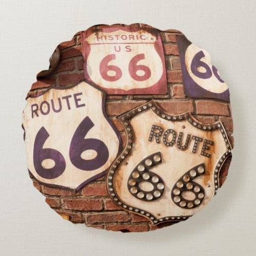 Route 66 Get your kicks Round Pillow