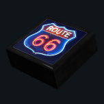 Route 66 gift box<br><div class="desc">This large square black gift box is an appropriate gift or favor for a 20s, 40s, and 60s decade party! U.S. Route 66 (also known as the Will Rogers Highway after the humorist, and colloquially known as the "Main Street of America" or the "Mother Road") was a highway within the...</div>