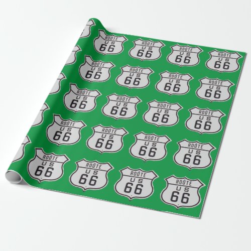 Route 66 Gift Wrap green