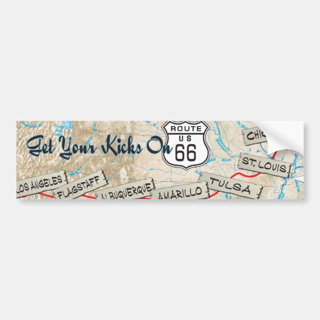 route 66 gifts bumper sticker (Front)