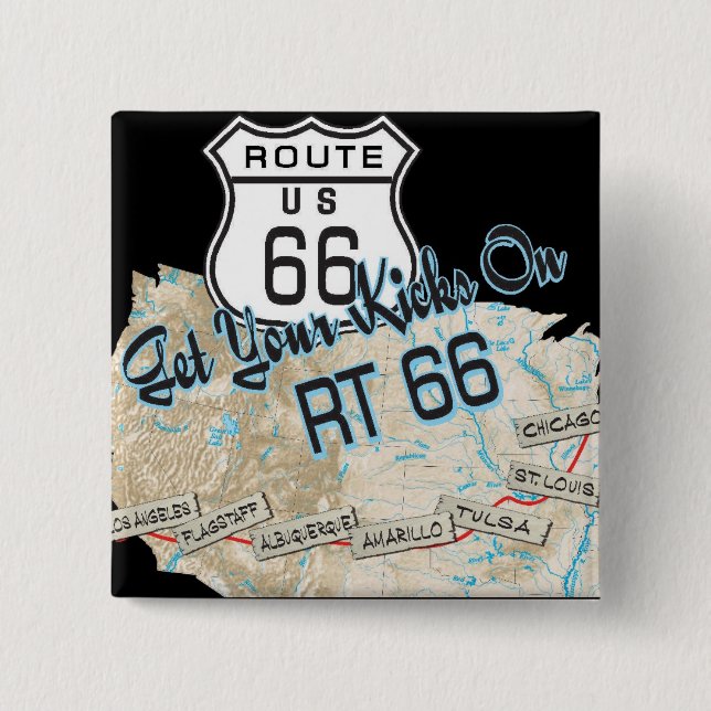 route 66 gifts pinback button (Front)