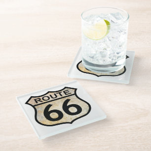 Route 66 glass coaster