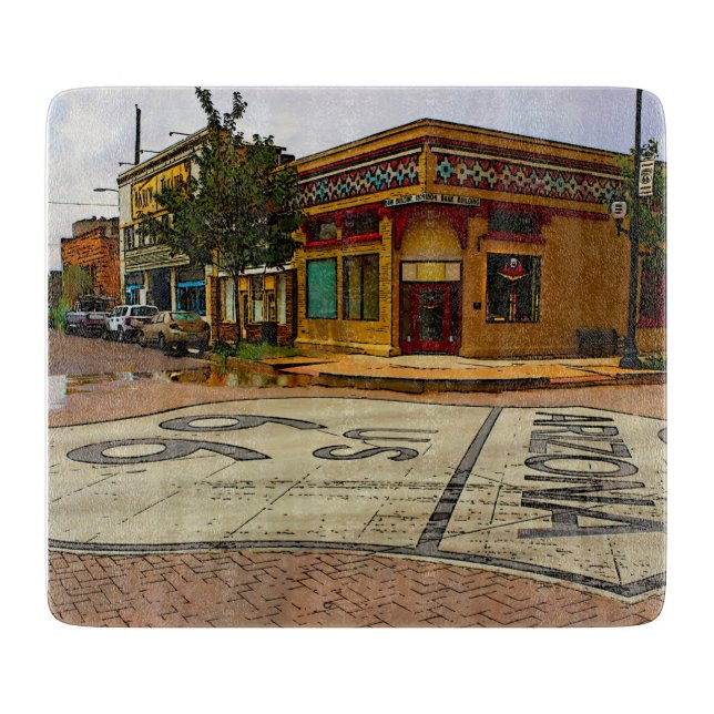 Route 66 Glass Cutting Board (Front)