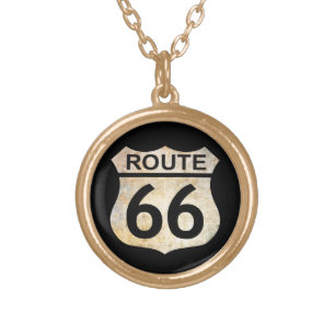 Route 66 gold plated necklace