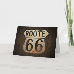 Route 66 Greeting Card Wood BG