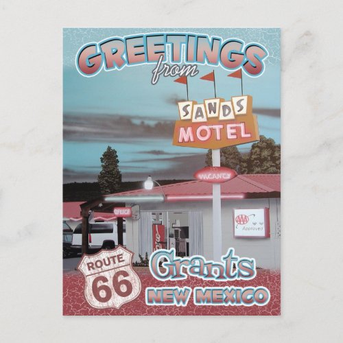 Route 66 Greetings Grants New Mexico Postcard