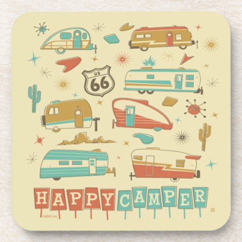 Route 66 Happy Camper Beverage Coaster