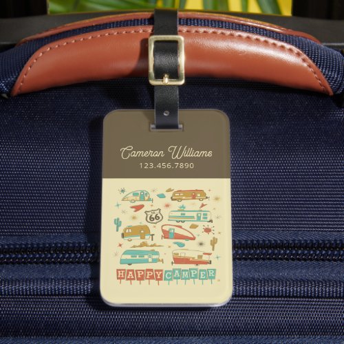 Route 66 Happy Camper Luggage Tag
