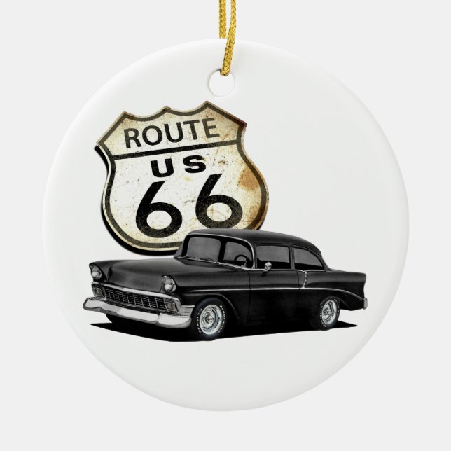 Route 66 Hardtop Ceramic Ornament (Front)
