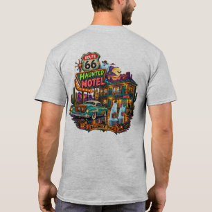 Route 66 Haunted Motel Retro Halloween T-Shirt