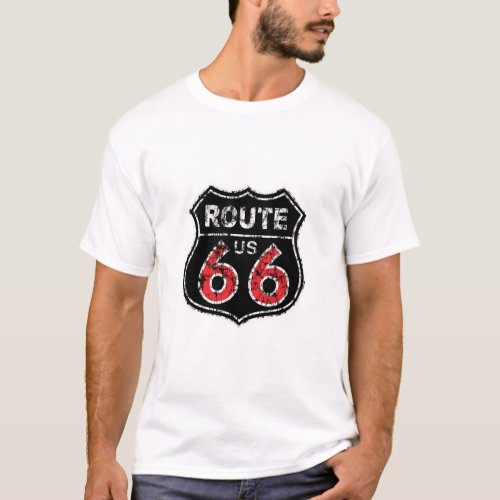Route 66 Highway Historic New Route Sign T_shirt T_Shirt