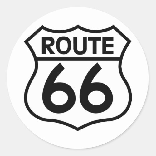 Route 66 Highway Sign Apparel  Gifts Classic Round Sticker