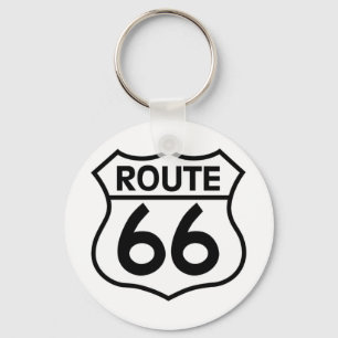 Route 66 Highway Sign Apparel & Gifts Keychain