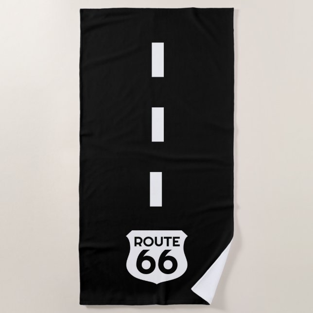 Route 66 highway sign custom funny beach towl towel (Front)
