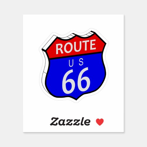 Route 66 Highway Sign Sticker