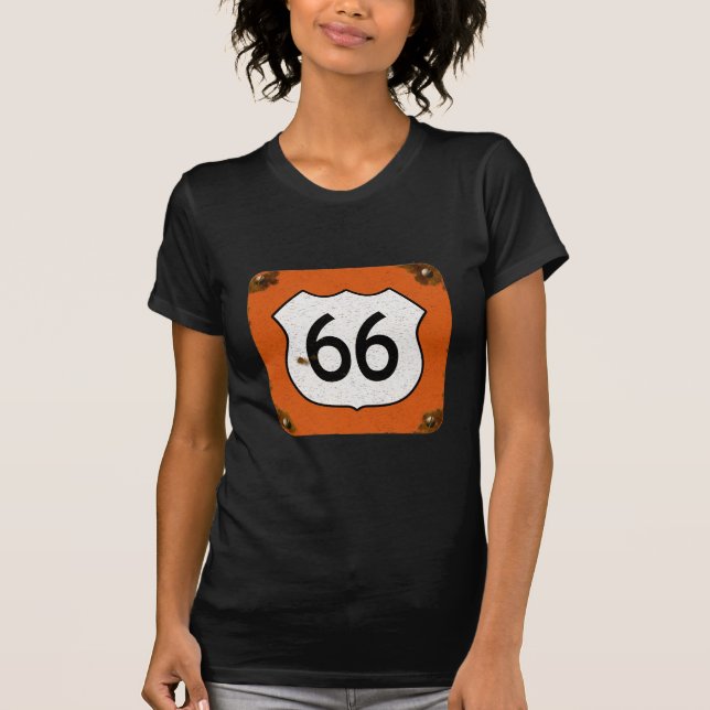 Route 66 Highway Sign T-Shirt (Front)