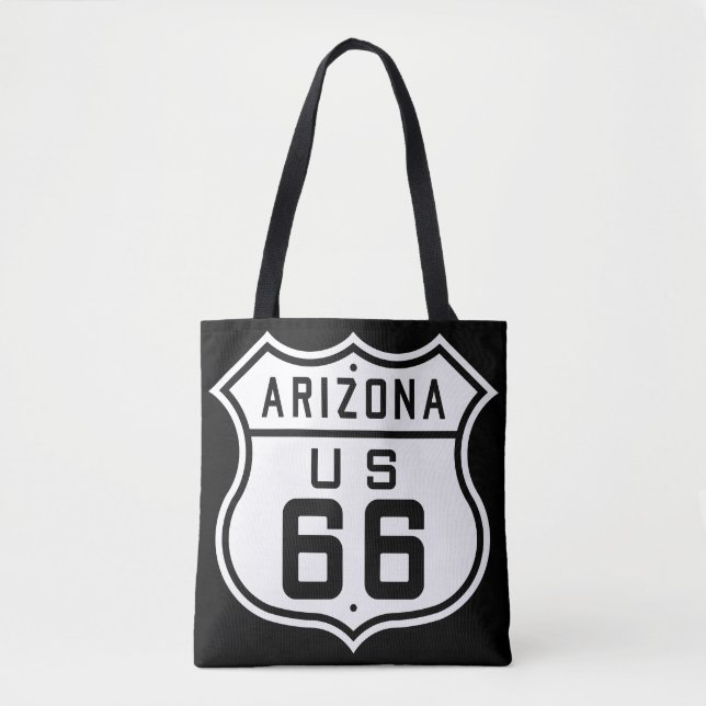 Route 66 Highway Sign Tote Bag (Front)