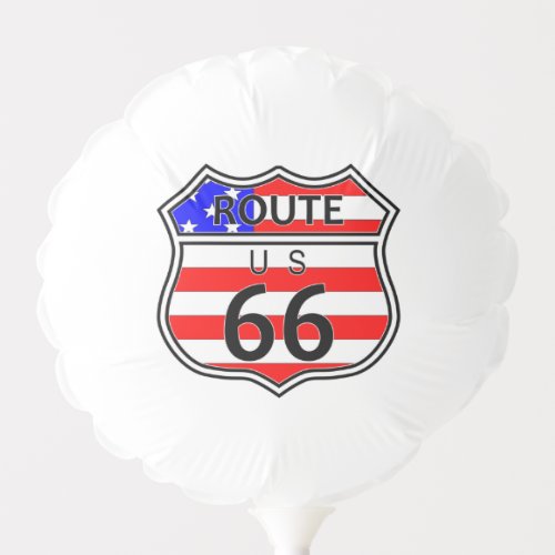 Route 66 Highway Sign With Flag Balloon