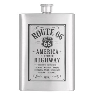 Route 66 Historic Highway States Americana Flask