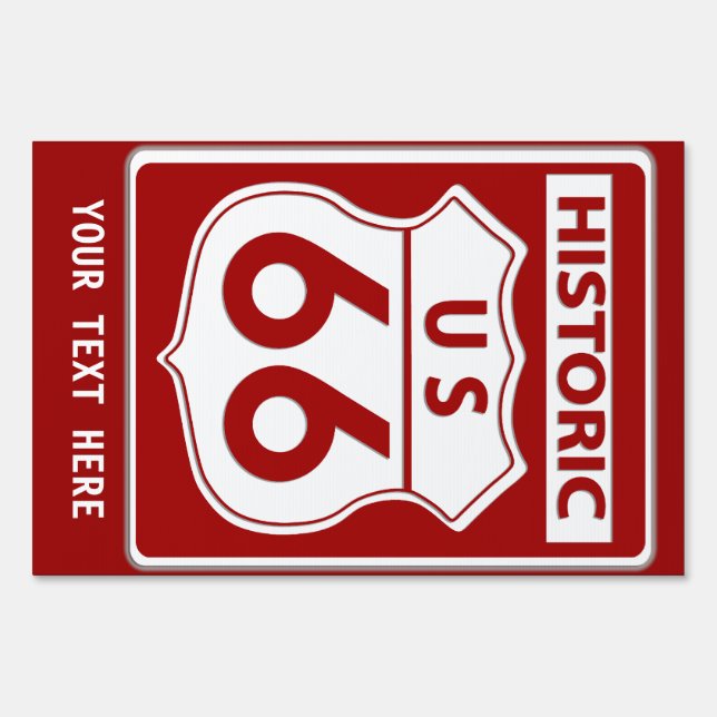 Route 66 Historic Red Yard Sign (Front)