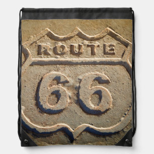 Route 66 historic sign, Arizona Drawstring Bag