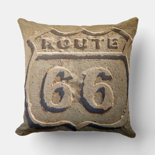 Route 66 historic sign Arizona Throw Pillow