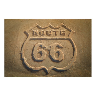Route 66 historic sign, Arizona Wood Wall Art