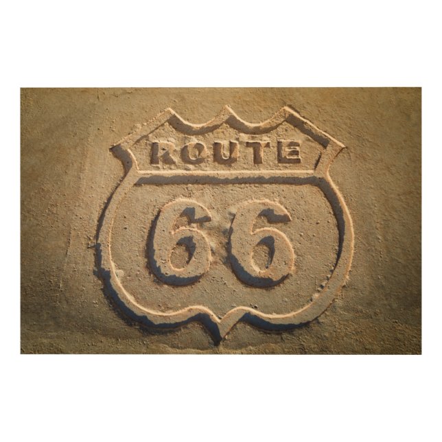 Route 66 historic sign, Arizona Wood Wall Art (Front)