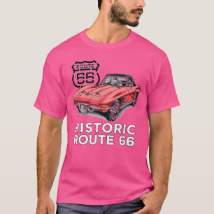Route 66 Historic Sports Car girl T-Shirt