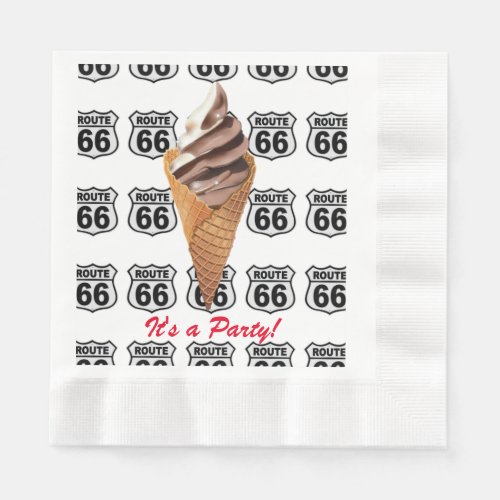 Route 66 ice cream napkin