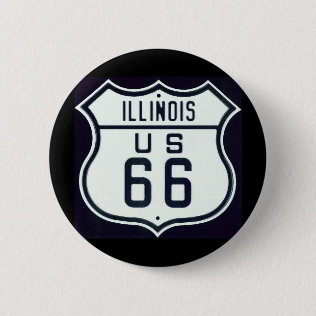 Route 66 Illinois Pinback Button (Front)
