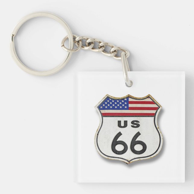 Route 66 in 3D Keychain (Front)