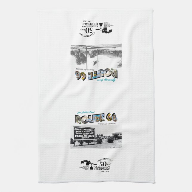 Route 66 Kitchen Tea Towel (Vertical)